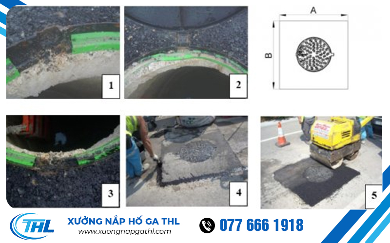 Các bước hoàn thiệt lắp đặt nắp hố ga